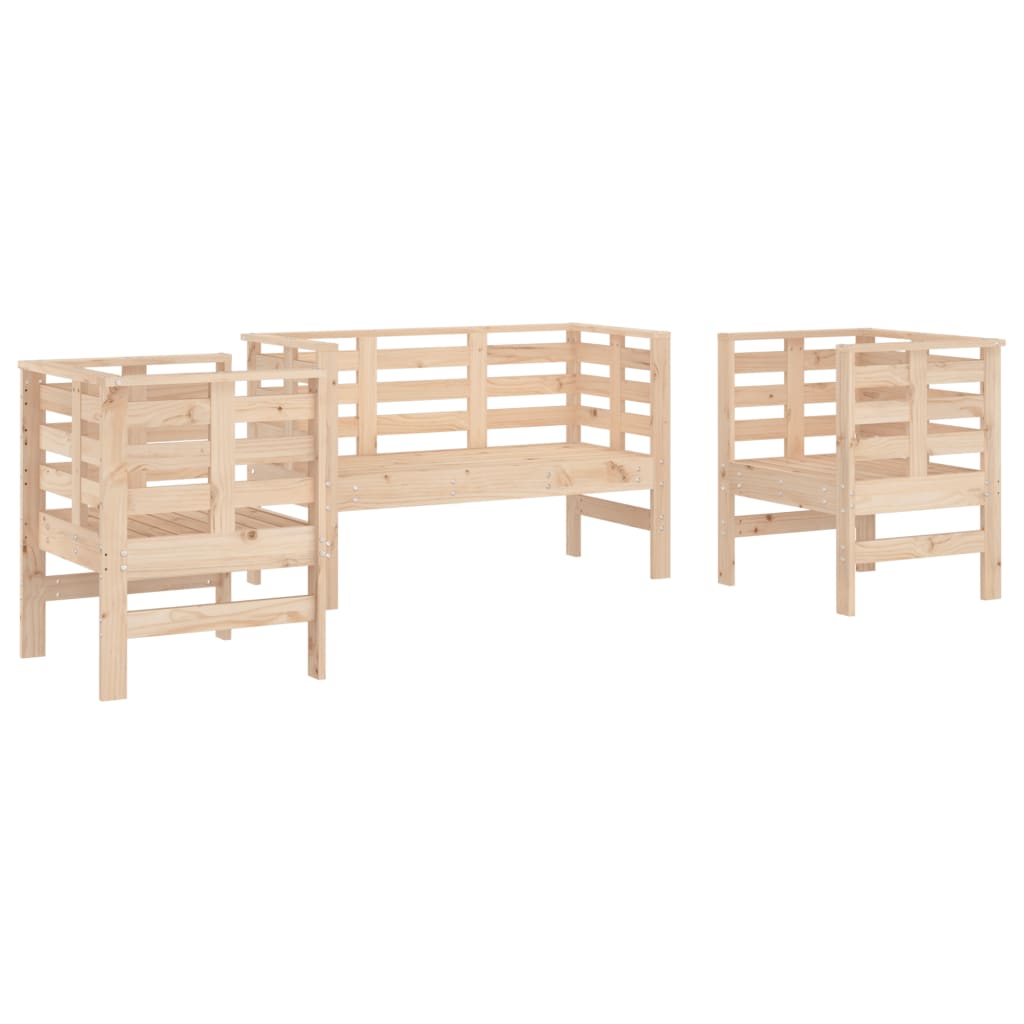 3-delige Loungeset massief grenenhout is nu te koop bij PeponiXL, paradijselijk wonen!