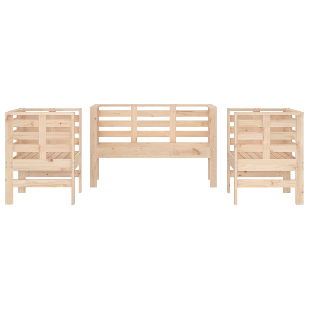 3-delige Loungeset massief grenenhout is nu te koop bij PeponiXL, paradijselijk wonen!