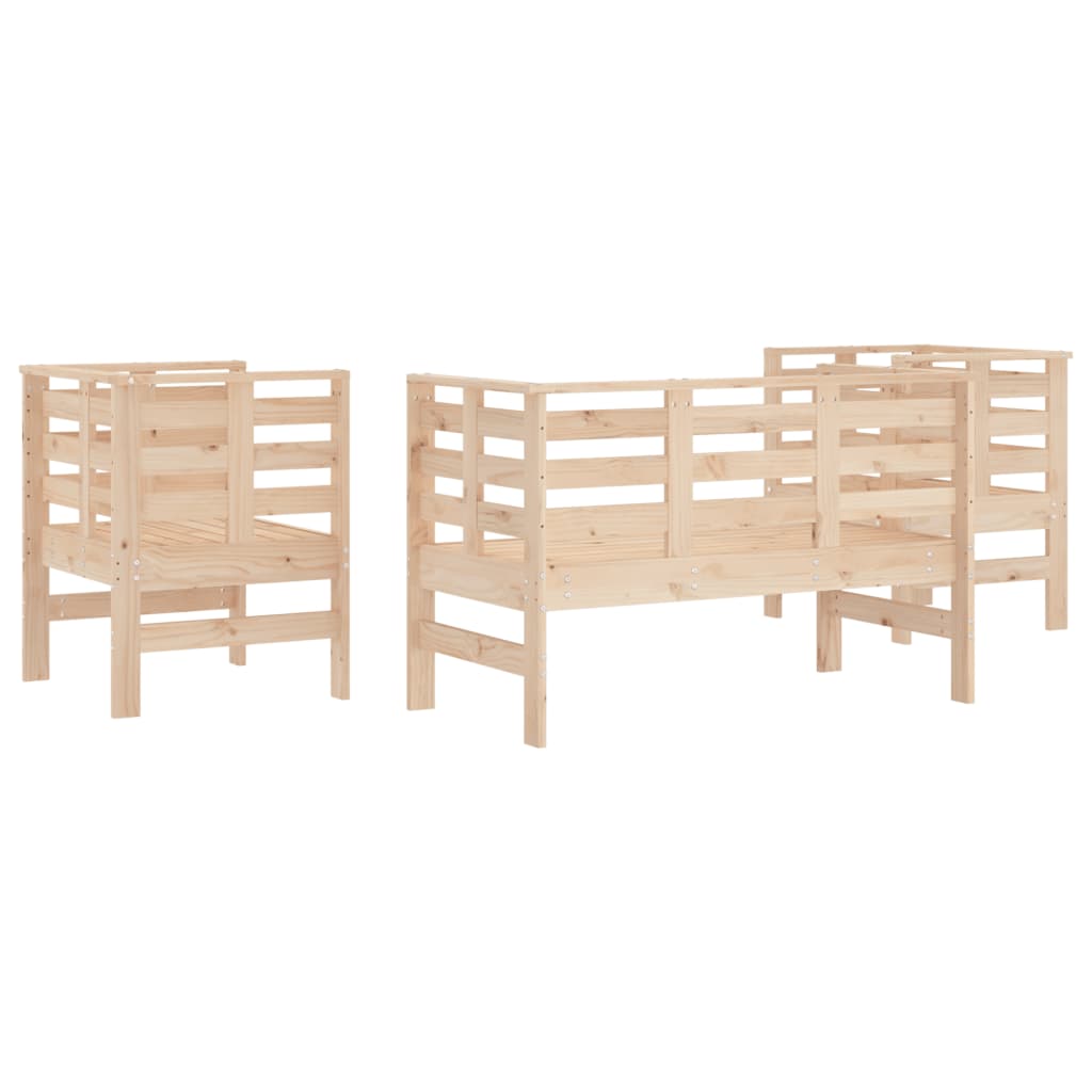 3-delige Loungeset massief grenenhout is nu te koop bij PeponiXL, paradijselijk wonen!
