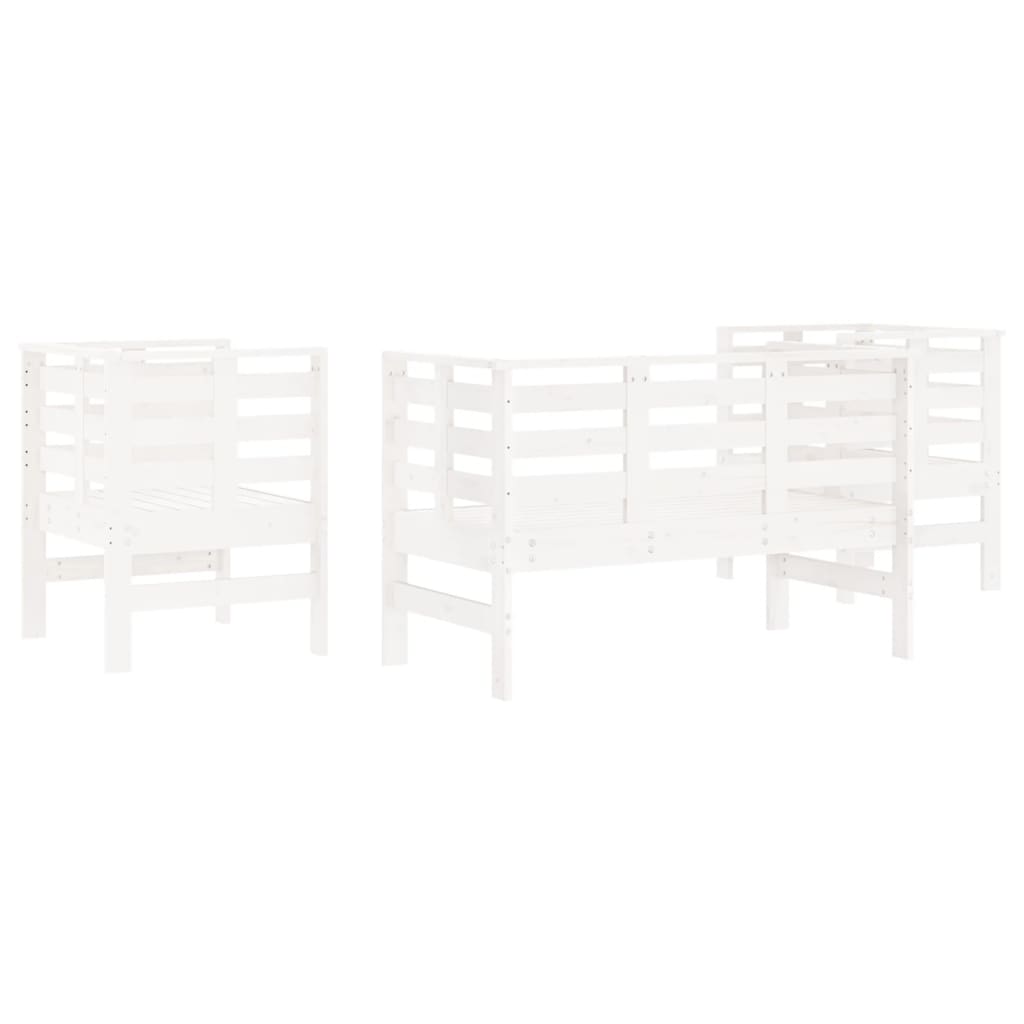 3-delige Loungeset massief grenenhout wit is nu te koop bij PeponiXL, paradijselijk wonen!