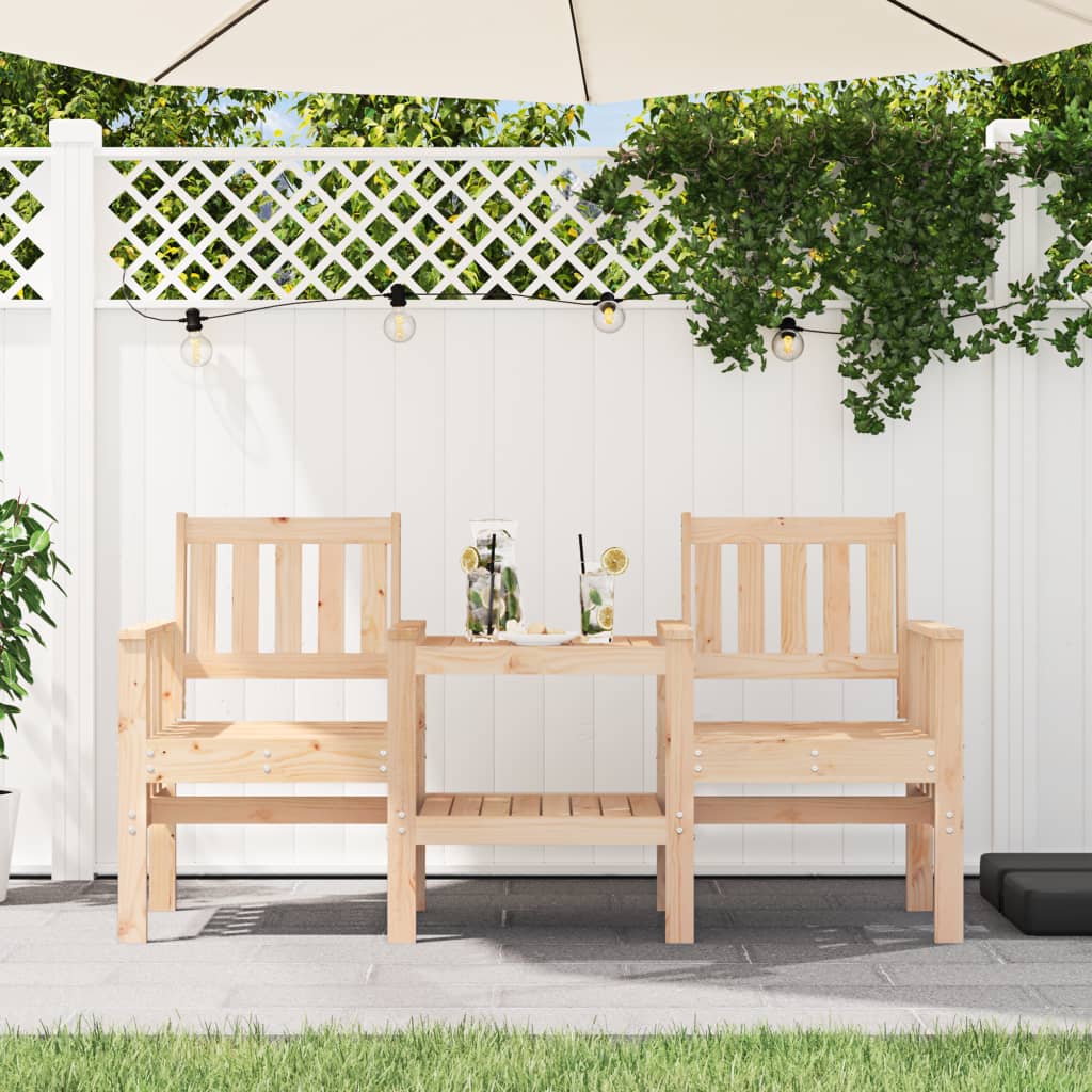 Tuinbank met tafel 2-zits massief grenenhout is nu te koop bij PeponiXL, paradijselijk wonen!