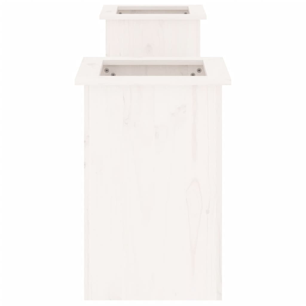 Bankje met plantenbakken 184,5x39,5x56,5 cm grenenhout wit is nu te koop bij PeponiXL, paradijselijk wonen!