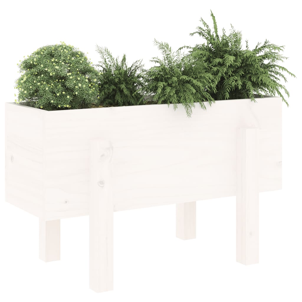 Plantenbak 62x30x38 cm massief grenenhout wit is nu te koop bij PeponiXL, paradijselijk wonen!