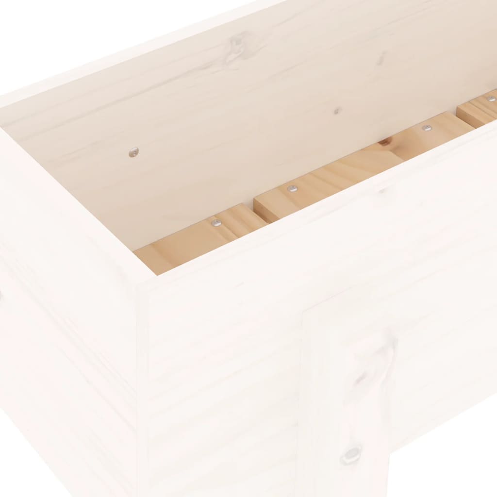 Plantenbak 62x30x38 cm massief grenenhout wit is nu te koop bij PeponiXL, paradijselijk wonen!