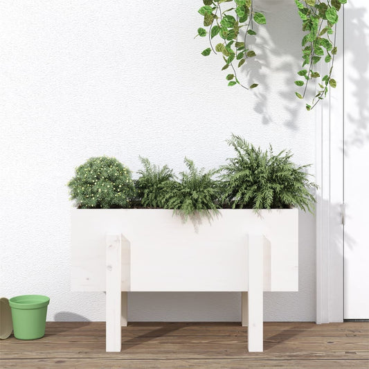 Plantenbak 62x30x38 cm massief grenenhout wit is nu te koop bij PeponiXL, paradijselijk wonen!