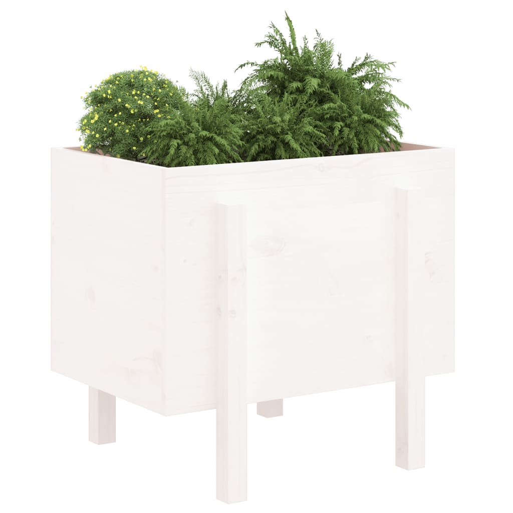 Plantenbak 62x50x57 cm massief grenenhout wit is nu te koop bij PeponiXL, paradijselijk wonen!