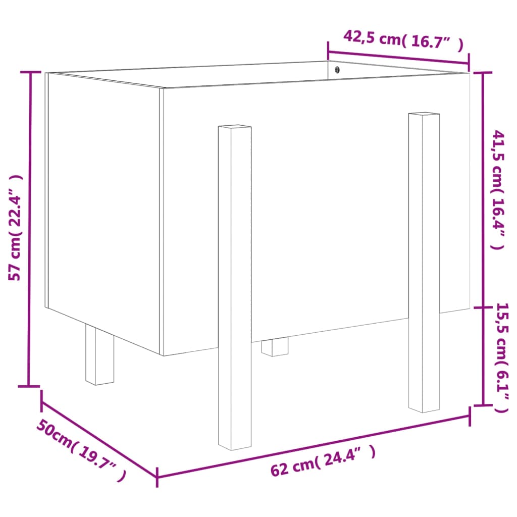 Plantenbak 62x50x57 cm massief grenenhout wit is nu te koop bij PeponiXL, paradijselijk wonen!