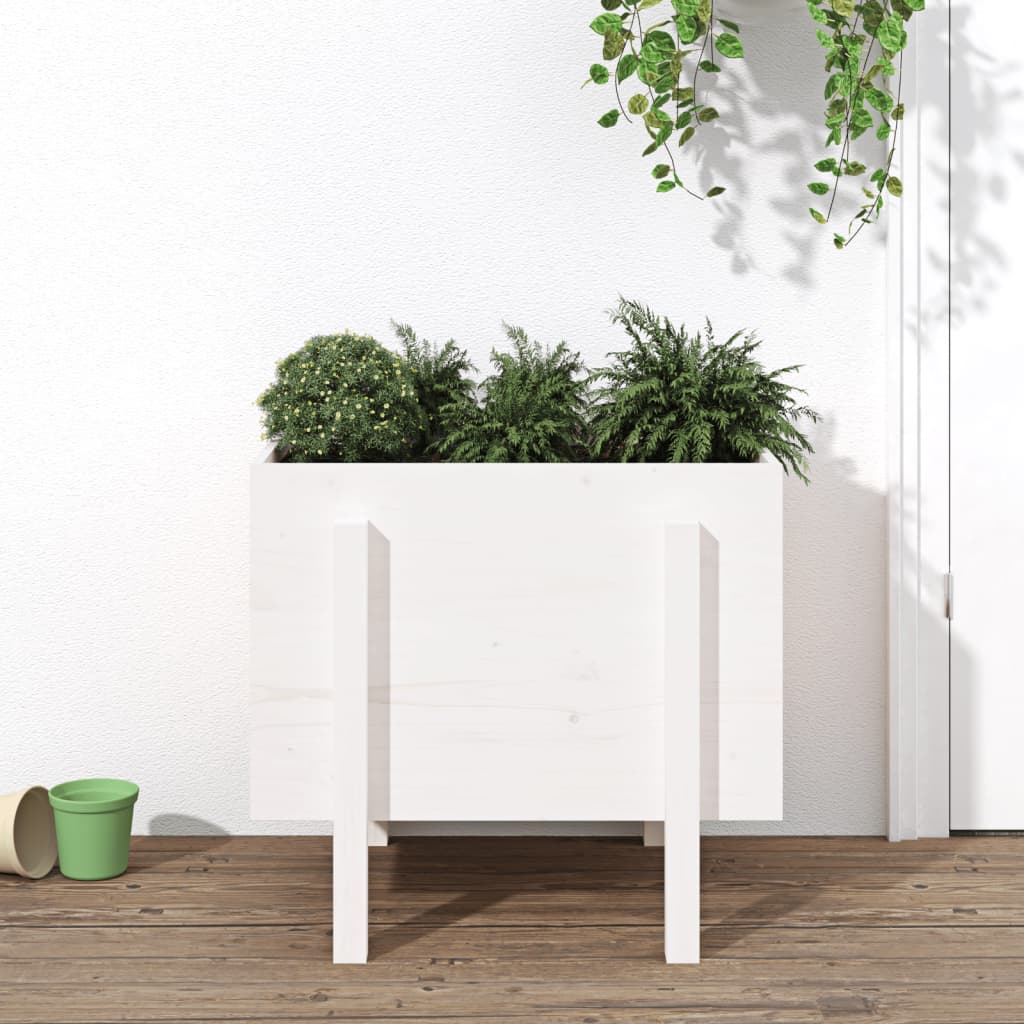 Plantenbak 62x50x57 cm massief grenenhout wit is nu te koop bij PeponiXL, paradijselijk wonen!