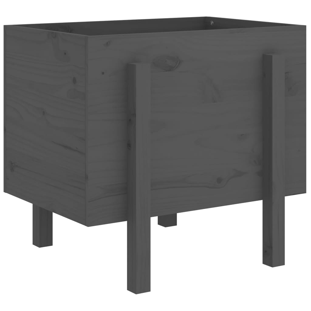 Plantenbak 62x50x57 cm massief grenenhout grijs is nu te koop bij PeponiXL, paradijselijk wonen!