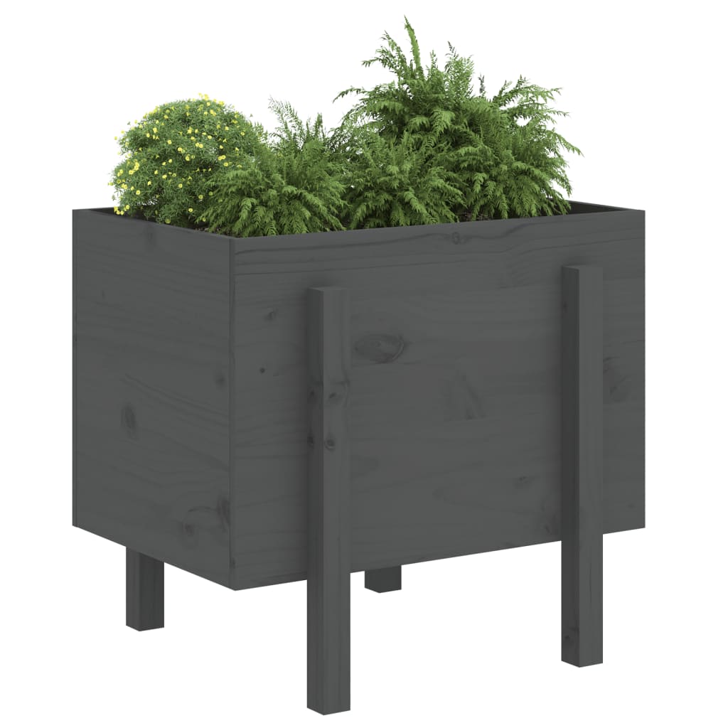 Plantenbak 62x50x57 cm massief grenenhout grijs is nu te koop bij PeponiXL, paradijselijk wonen!