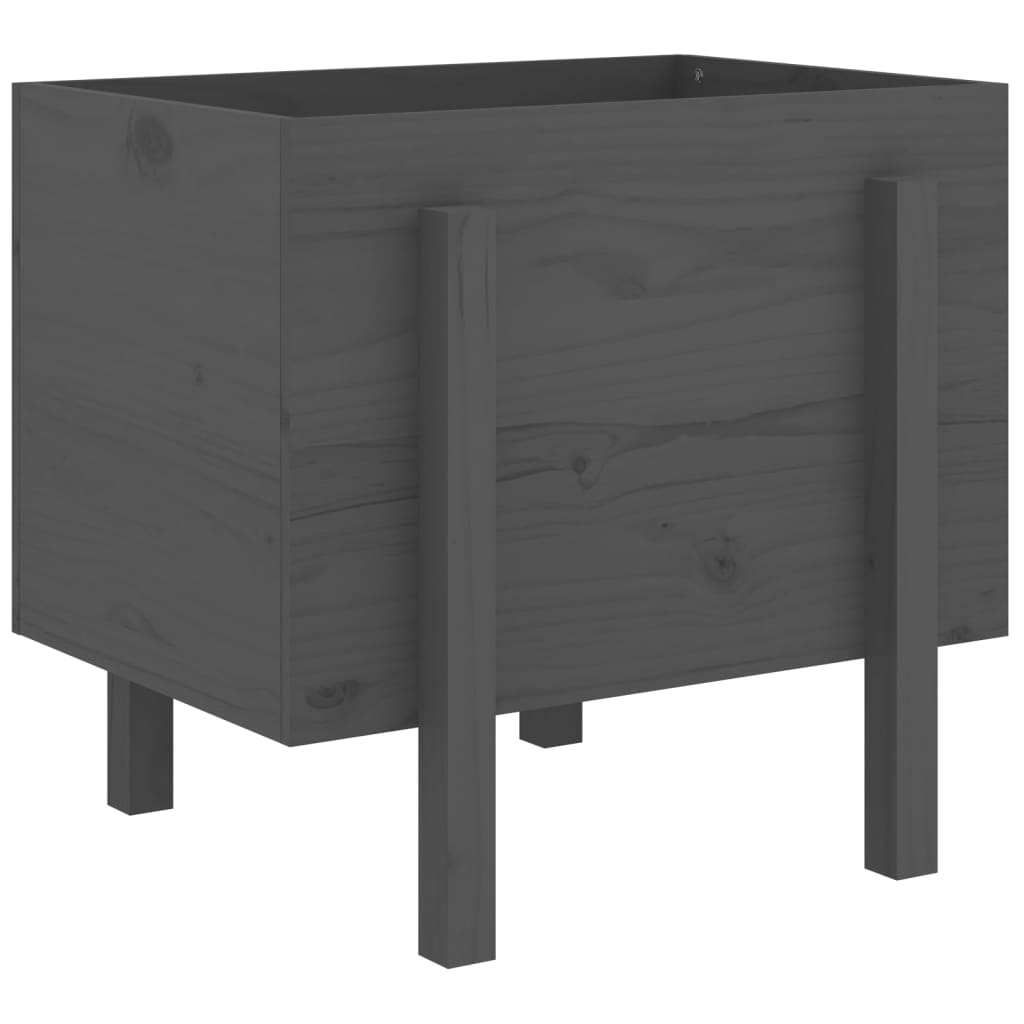 Plantenbak 62x50x57 cm massief grenenhout grijs is nu te koop bij PeponiXL, paradijselijk wonen!