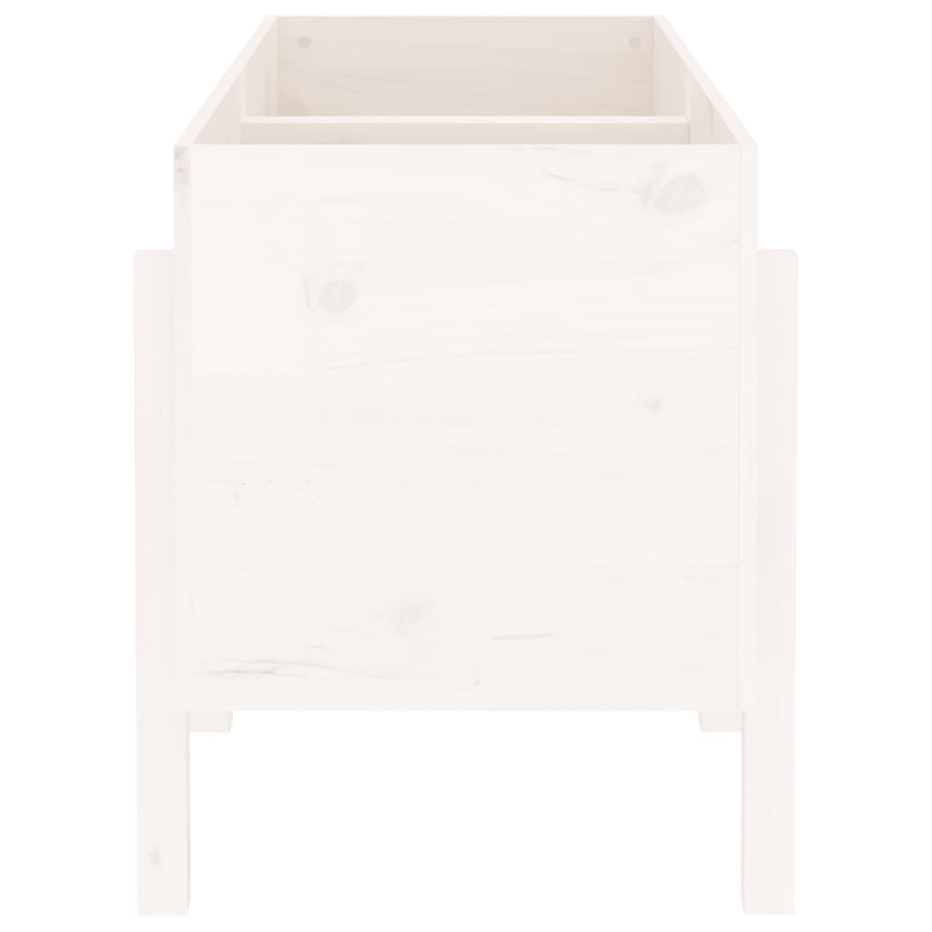 Plantenbak verhoogd 121x50x57 cm massief grenenhout wit is nu te koop bij PeponiXL, paradijselijk wonen!