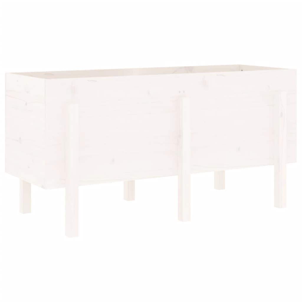 Plantenbak verhoogd 121x50x57 cm massief grenenhout wit is nu te koop bij PeponiXL, paradijselijk wonen!