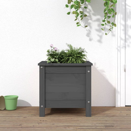 Plantenbak 40x40x39 cm massief grenenhout grijs is nu te koop bij PeponiXL, paradijselijk wonen!