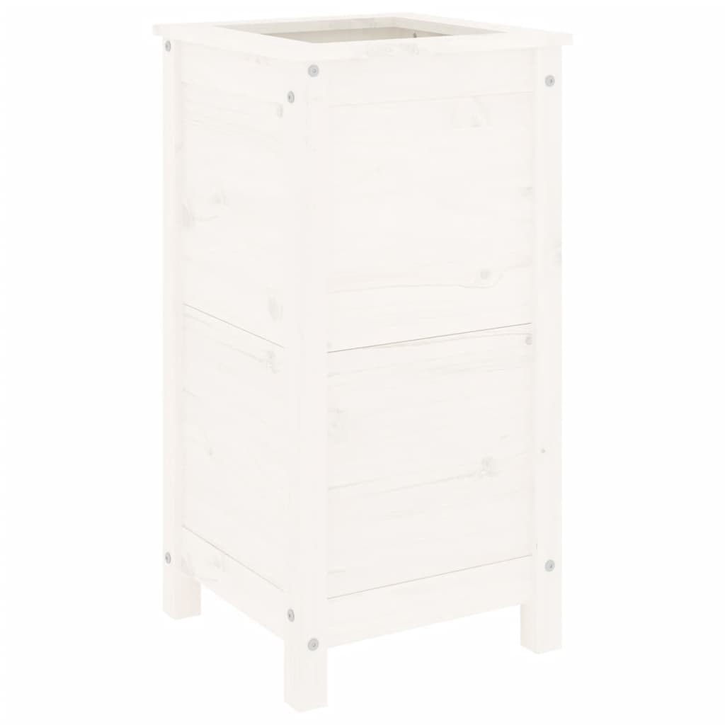 Plantenbak 40x40x78 cm massief grenenhout wit is nu te koop bij PeponiXL, paradijselijk wonen!