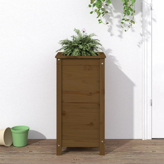 Plantenbak 40x40x78 cm massief grenenhout honingbruin is nu te koop bij PeponiXL, paradijselijk wonen!