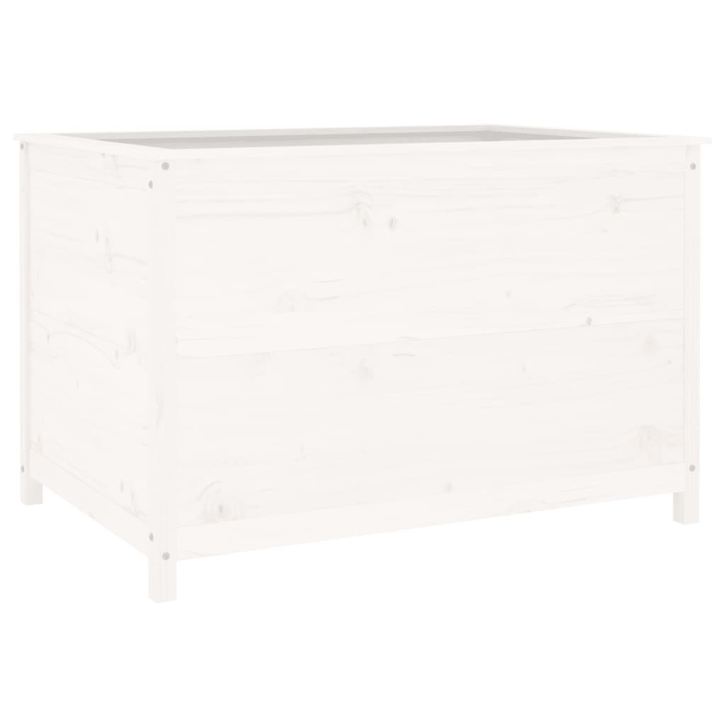 Plantenbak verhoogd 119,5x82,5x78 cm massief grenenhout wit is nu te koop bij PeponiXL, paradijselijk wonen!
