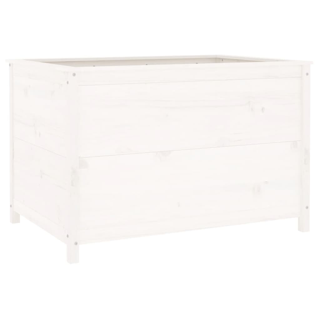 Plantenbak verhoogd 119,5x82,5x78 cm massief grenenhout wit is nu te koop bij PeponiXL, paradijselijk wonen!