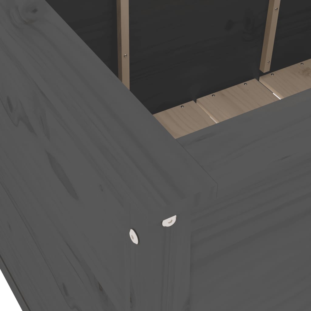 Plantenbak verhoogd 119,5x82,5x78 cm massief grenenhout grijs is nu te koop bij PeponiXL, paradijselijk wonen!