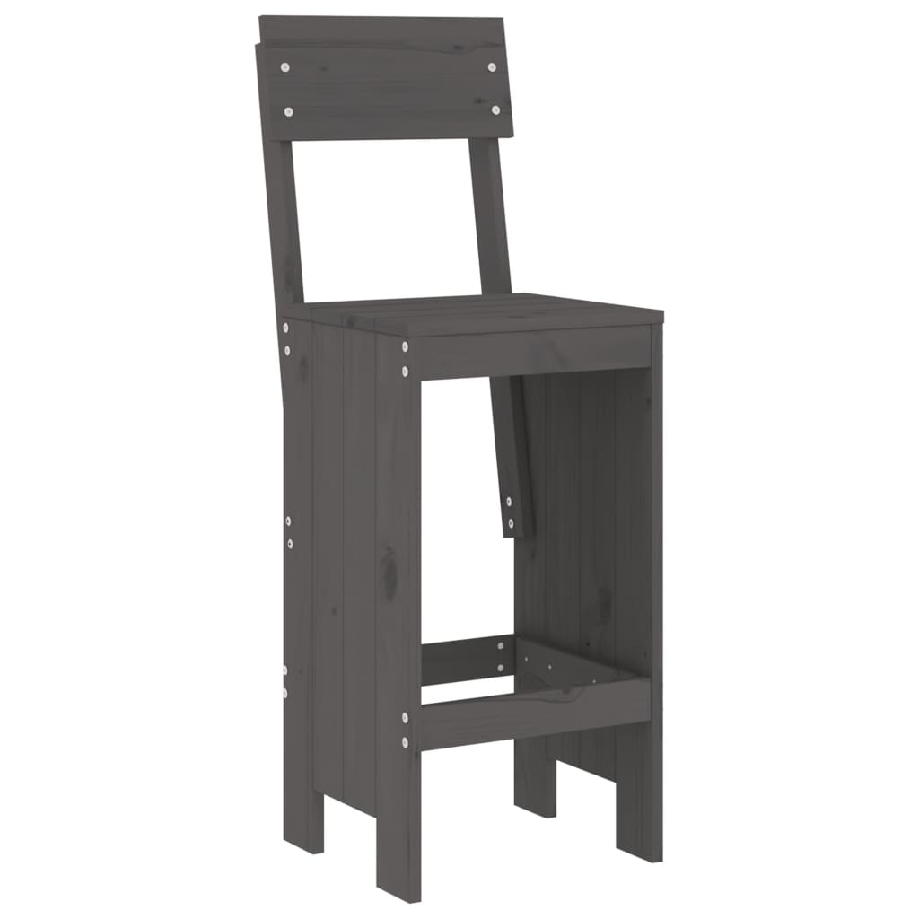 Barkrukken 2 st 40x48,5x115,5 cm massief grenenhout grijs is nu te koop bij PeponiXL, paradijselijk wonen!