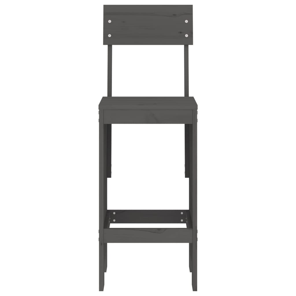 Barkrukken 2 st 40x48,5x115,5 cm massief grenenhout grijs is nu te koop bij PeponiXL, paradijselijk wonen!