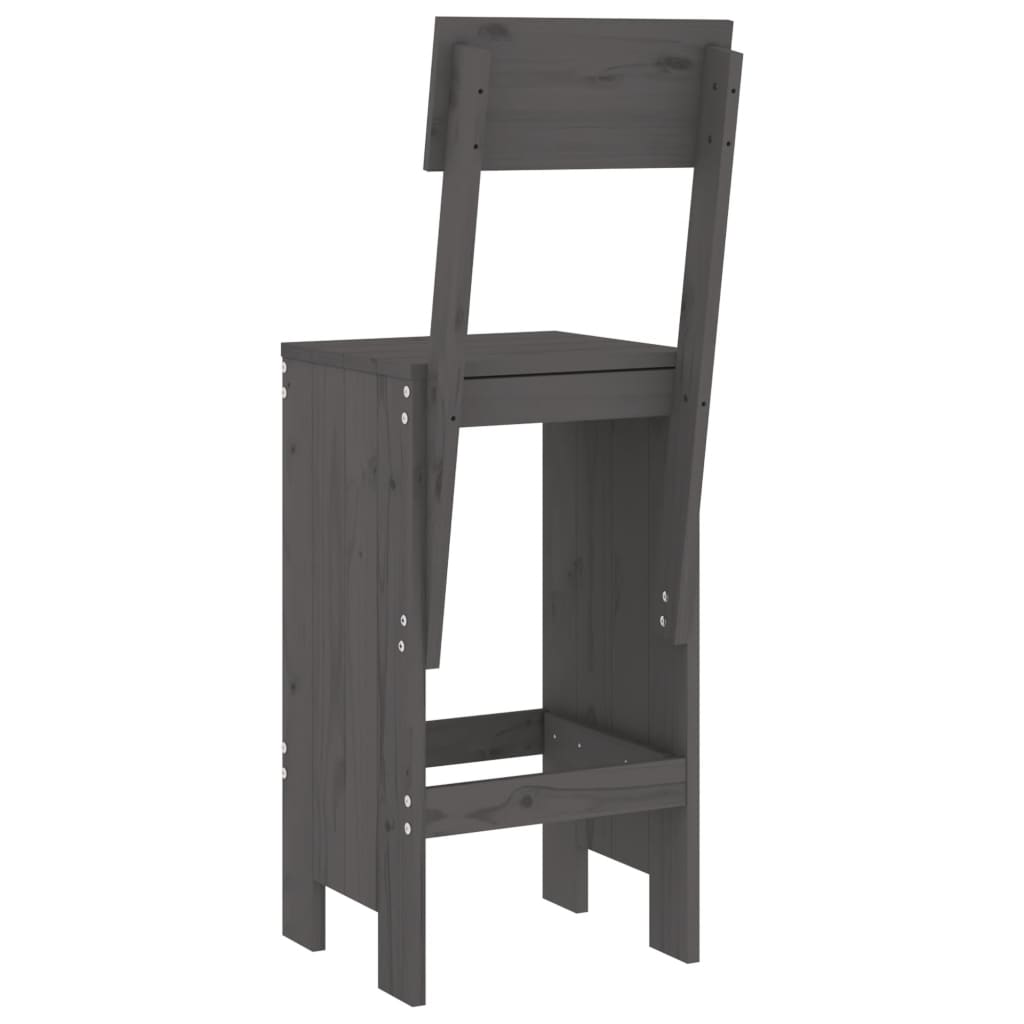 Barkrukken 2 st 40x48,5x115,5 cm massief grenenhout grijs is nu te koop bij PeponiXL, paradijselijk wonen!