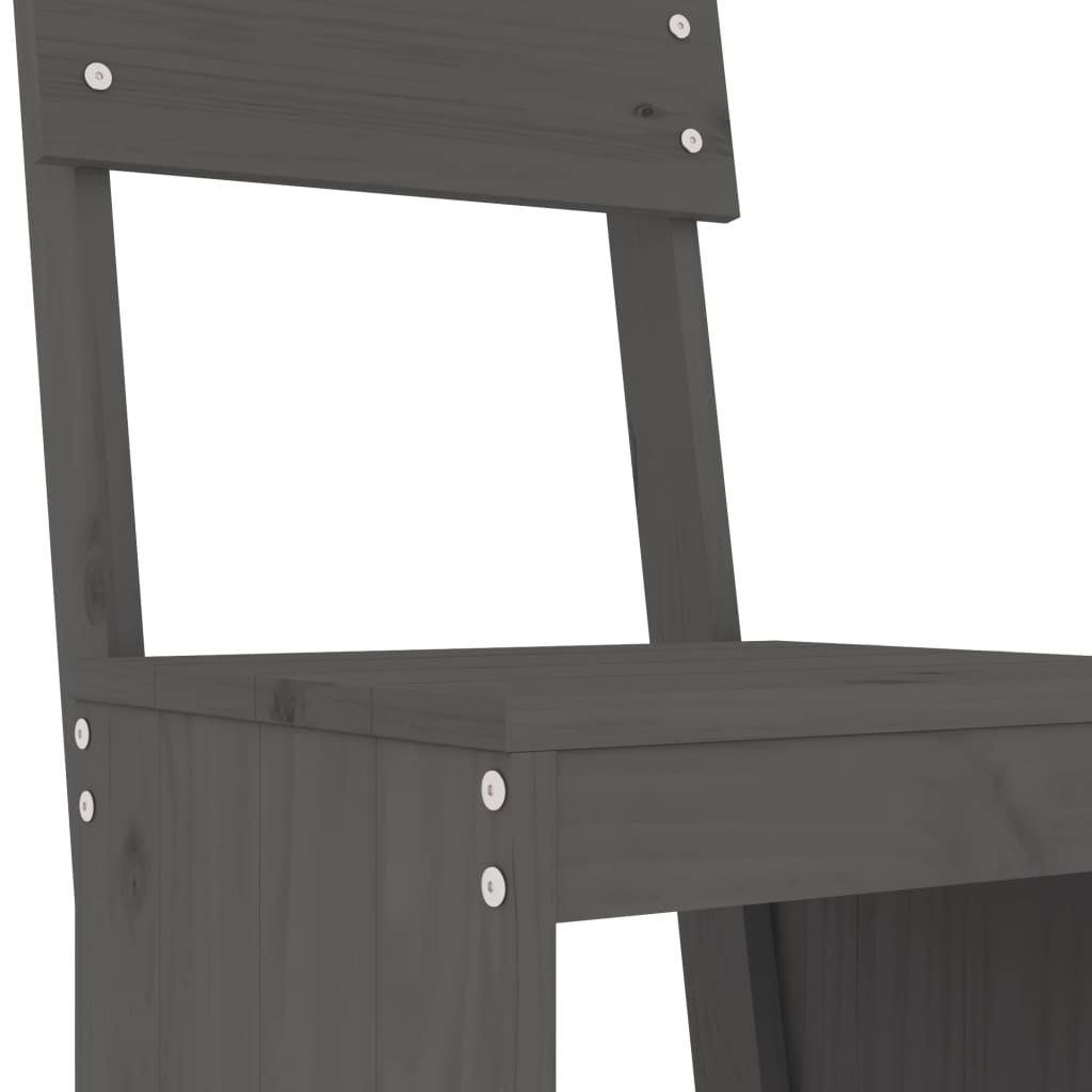 Barkrukken 2 st 40x48,5x115,5 cm massief grenenhout grijs is nu te koop bij PeponiXL, paradijselijk wonen!