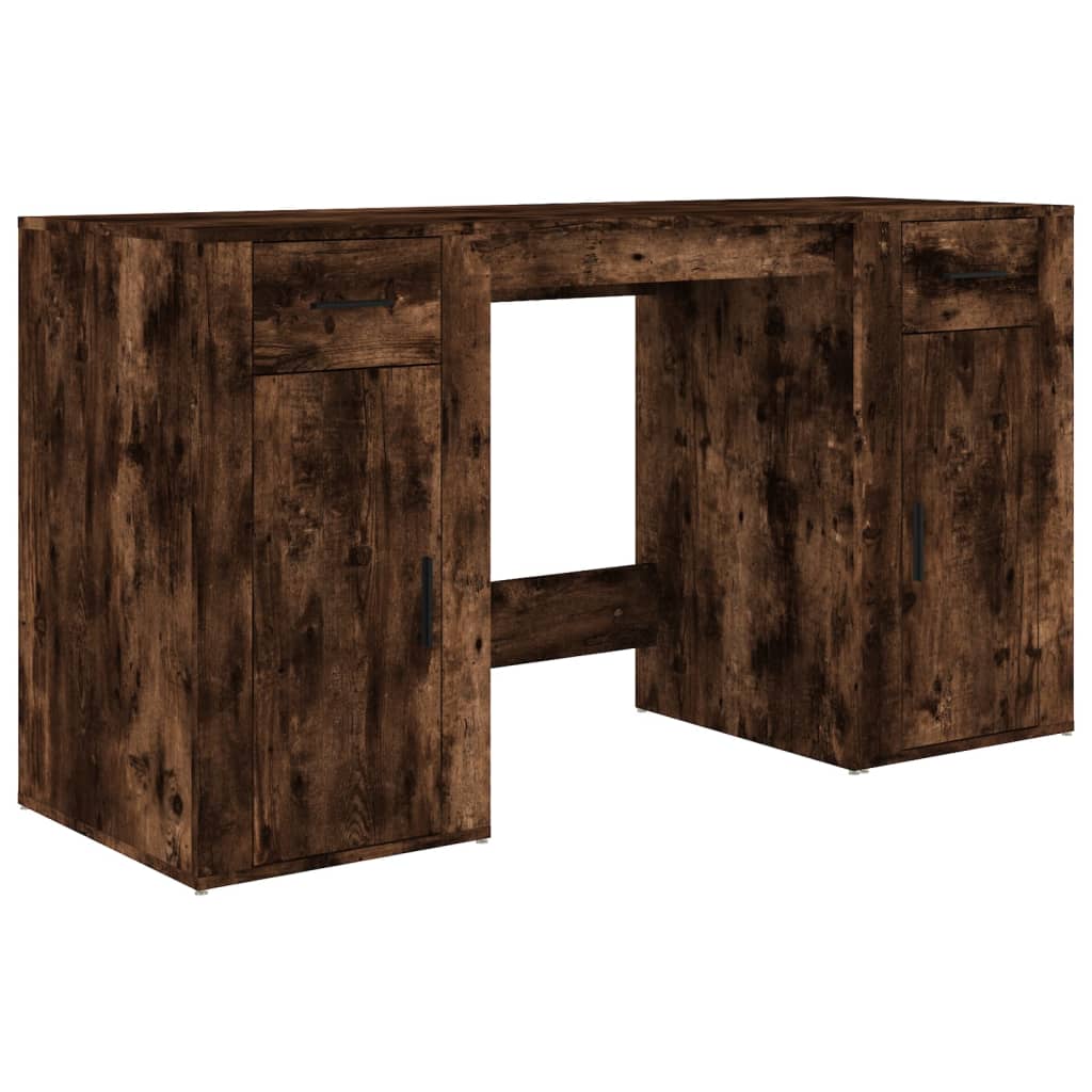 Bureau met kast bewerkt hout gerookt eikenkleurig is nu te koop bij PeponiXL, paradijselijk wonen!