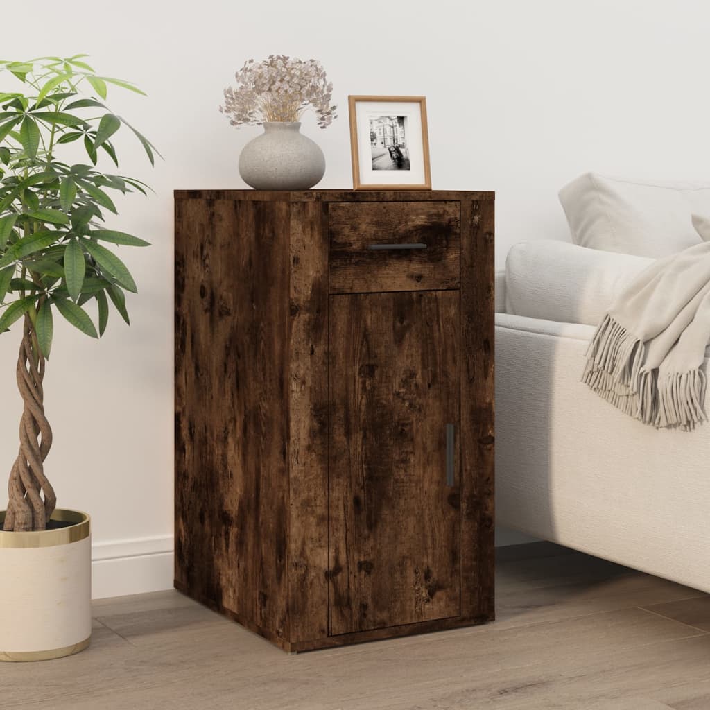 Bureau met kast bewerkt hout gerookt eikenkleurig is nu te koop bij PeponiXL, paradijselijk wonen!