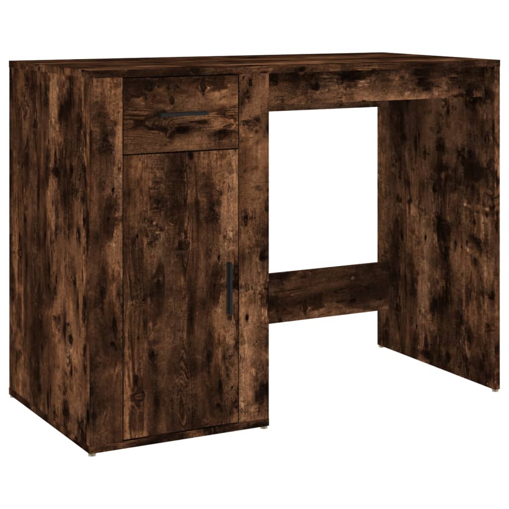Bureau met kast bewerkt hout gerookt eikenkleurig is nu te koop bij PeponiXL, paradijselijk wonen!