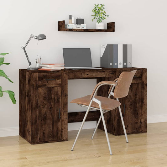Bureau met kast bewerkt hout gerookt eikenkleurig is nu te koop bij PeponiXL, paradijselijk wonen!