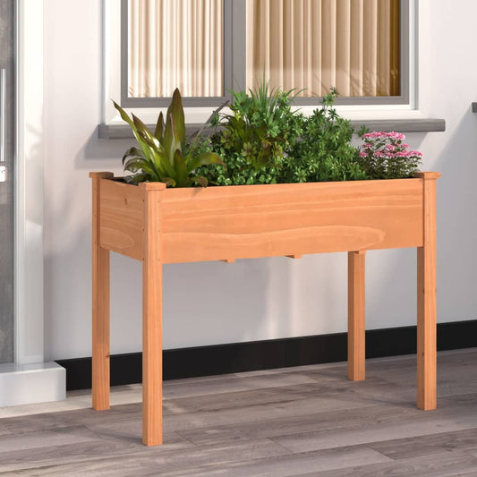 Plantenbak met voering 118x59x76 cm massief vurenhout bruin is nu te koop bij PeponiXL, paradijselijk wonen!