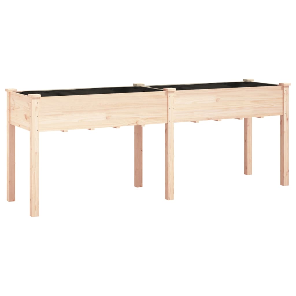 Plantenbak met voering 203x53x76 cm massief vurenhout is nu te koop bij PeponiXL, paradijselijk wonen!