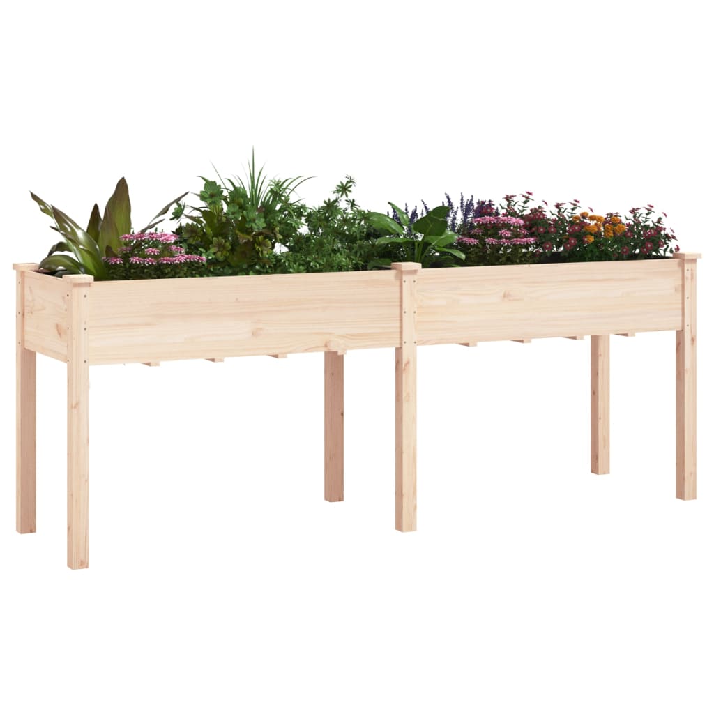 Plantenbak met voering 203x53x76 cm massief vurenhout is nu te koop bij PeponiXL, paradijselijk wonen!