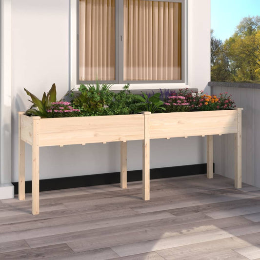 Plantenbak met voering 203x53x76 cm massief vurenhout is nu te koop bij PeponiXL, paradijselijk wonen!
