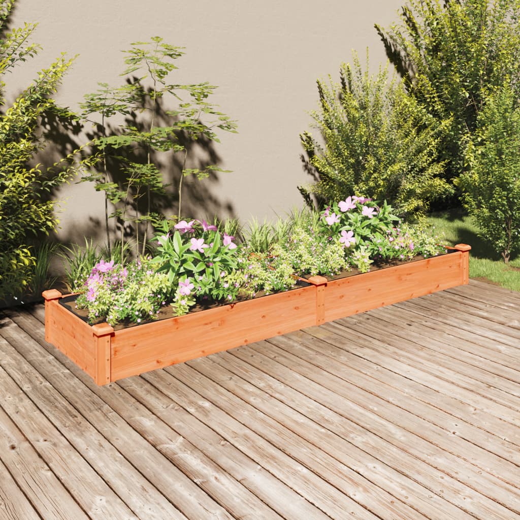 Plantenbak verhoogd met voering 240x60x25 cm vurenhout bruin is nu te koop bij PeponiXL, paradijselijk wonen!