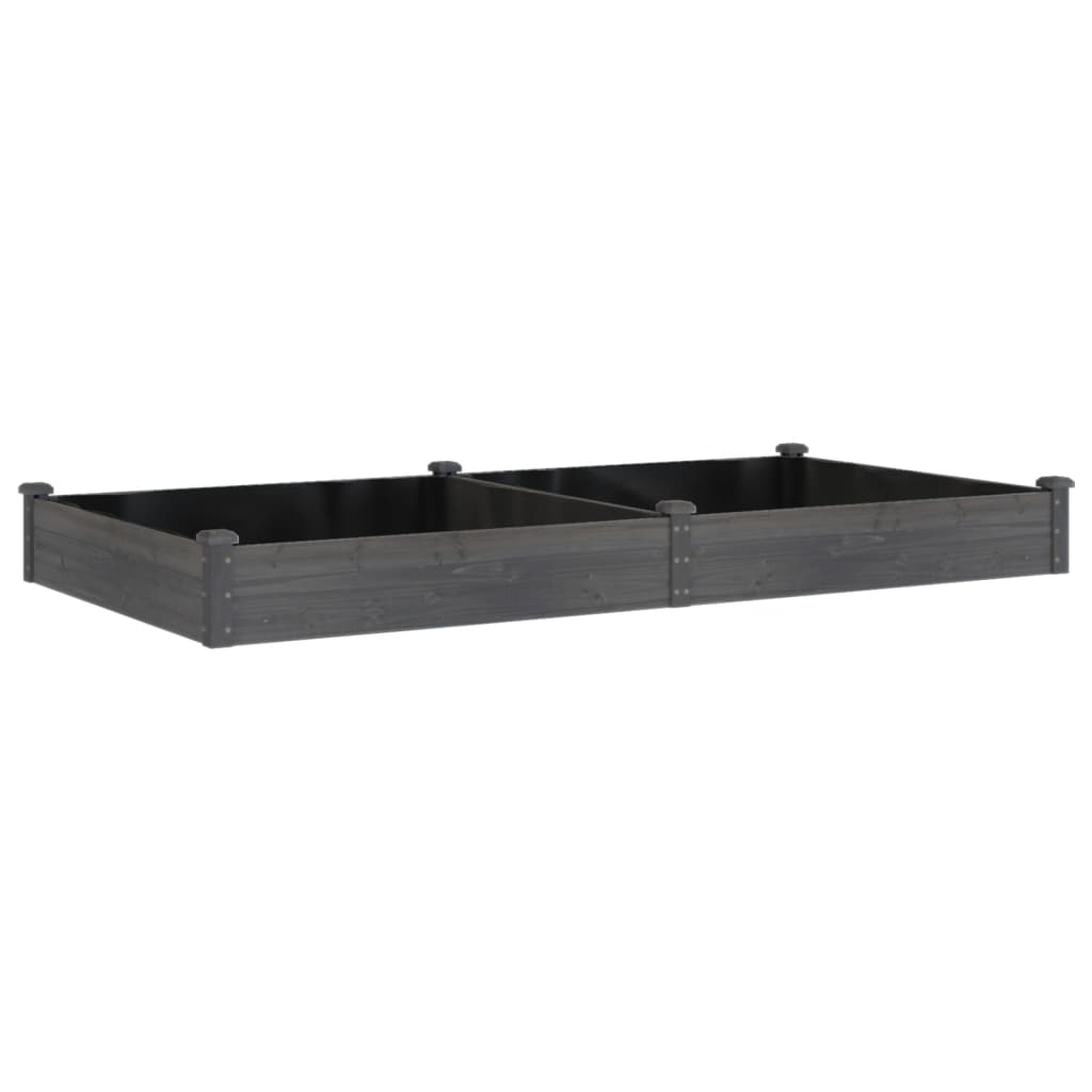 Plantenbak verhoogd met voering 240x120x25 cm vurenhout grijs is nu te koop bij PeponiXL, paradijselijk wonen!