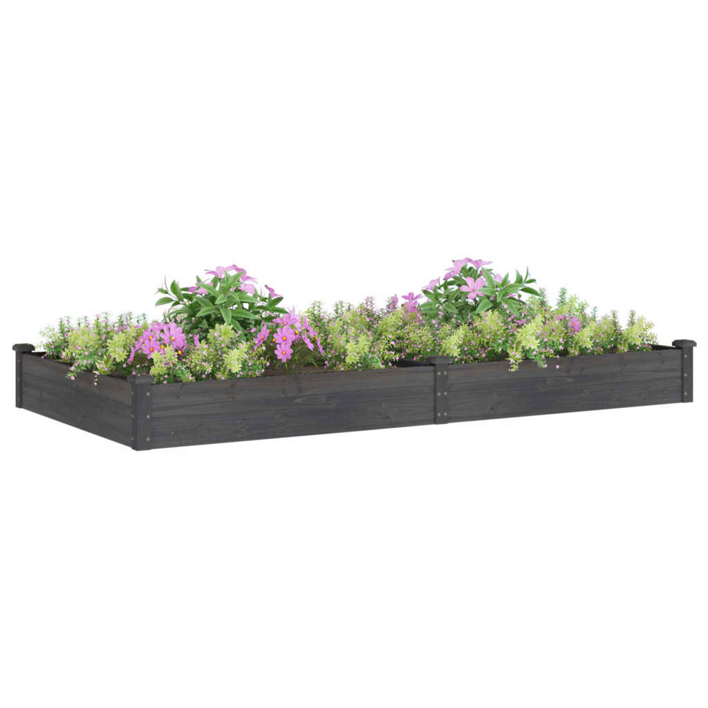 Plantenbak verhoogd met voering 240x120x25 cm vurenhout grijs is nu te koop bij PeponiXL, paradijselijk wonen!
