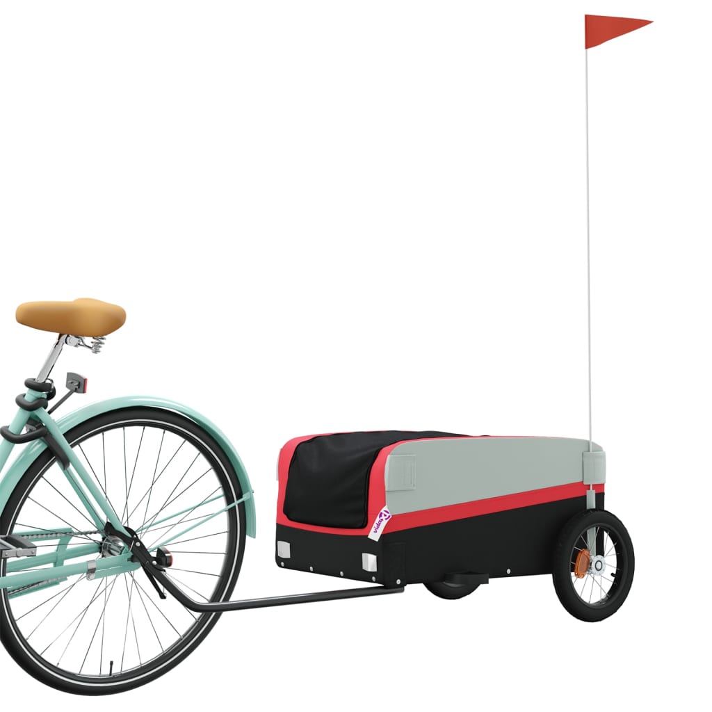 Fietstrailer 30 kg ijzer zwart en rood is nu te koop bij PeponiXL, paradijselijk wonen!