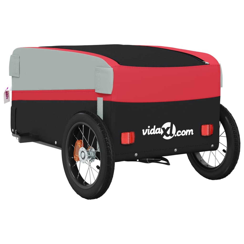 Fietstrailer 30 kg ijzer zwart en rood is nu te koop bij PeponiXL, paradijselijk wonen!