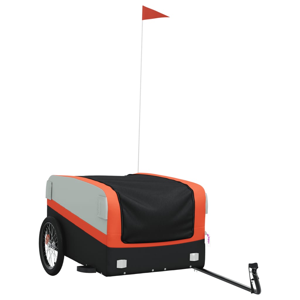 Fietstrailer 45 kg ijzer zwart en oranje is nu te koop bij PeponiXL, paradijselijk wonen!
