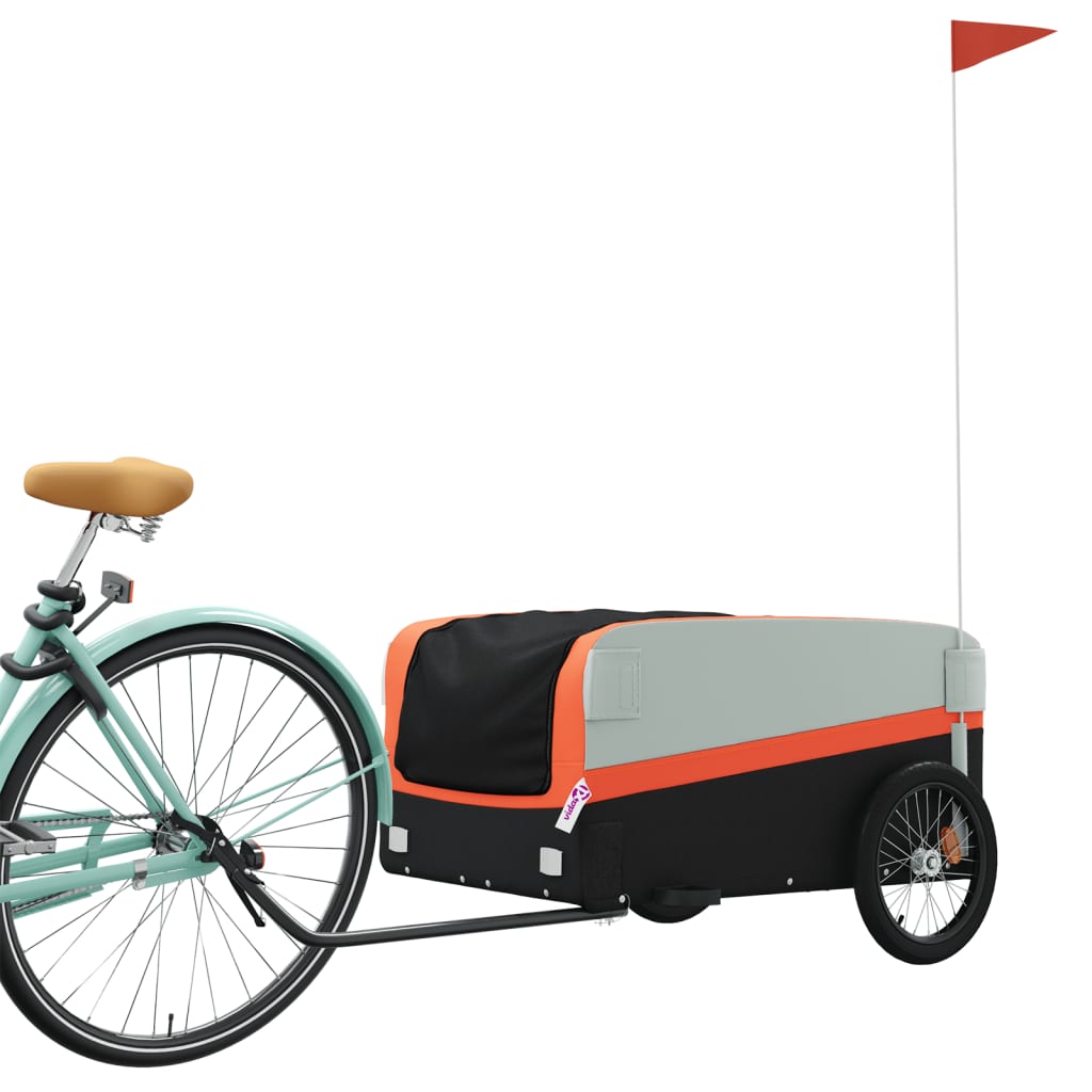 Fietstrailer 45 kg ijzer zwart en oranje is nu te koop bij PeponiXL, paradijselijk wonen!