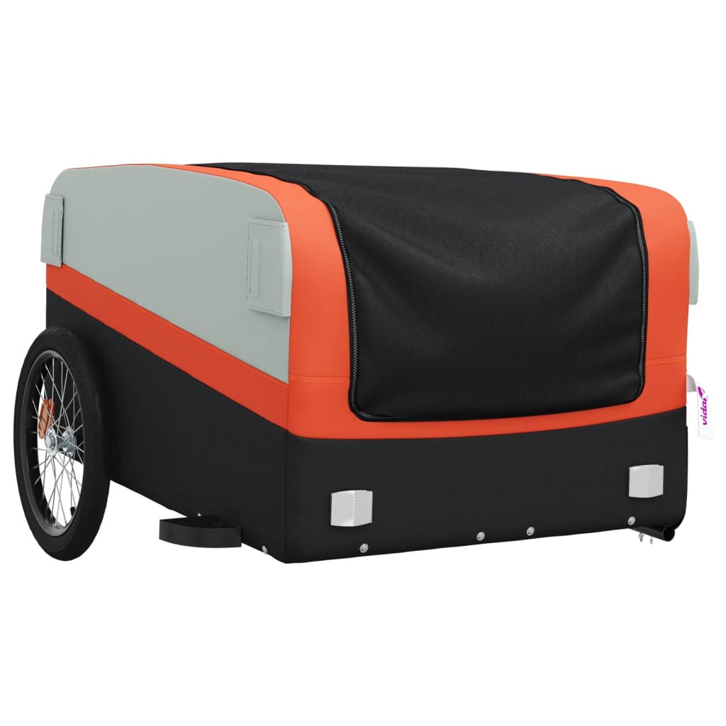 Fietstrailer 45 kg ijzer zwart en oranje is nu te koop bij PeponiXL, paradijselijk wonen!