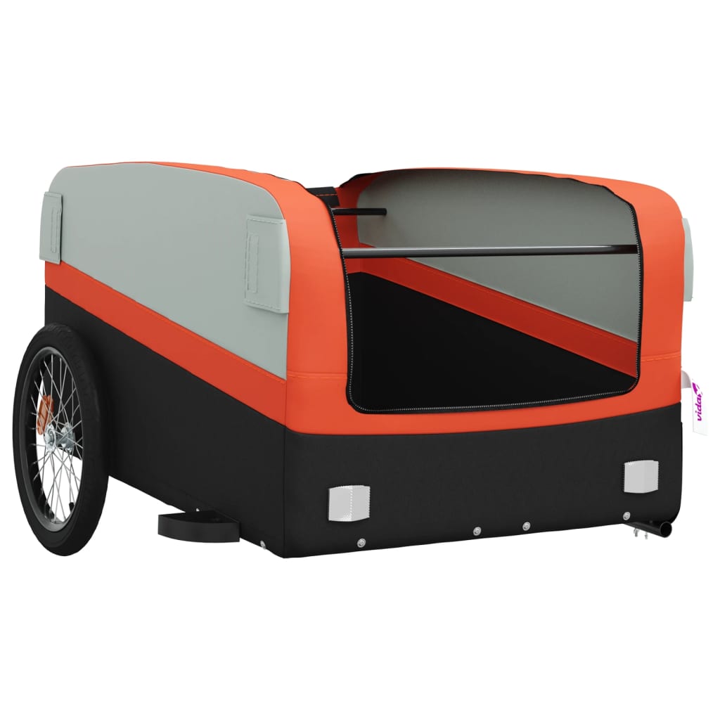 Fietstrailer 45 kg ijzer zwart en oranje is nu te koop bij PeponiXL, paradijselijk wonen!