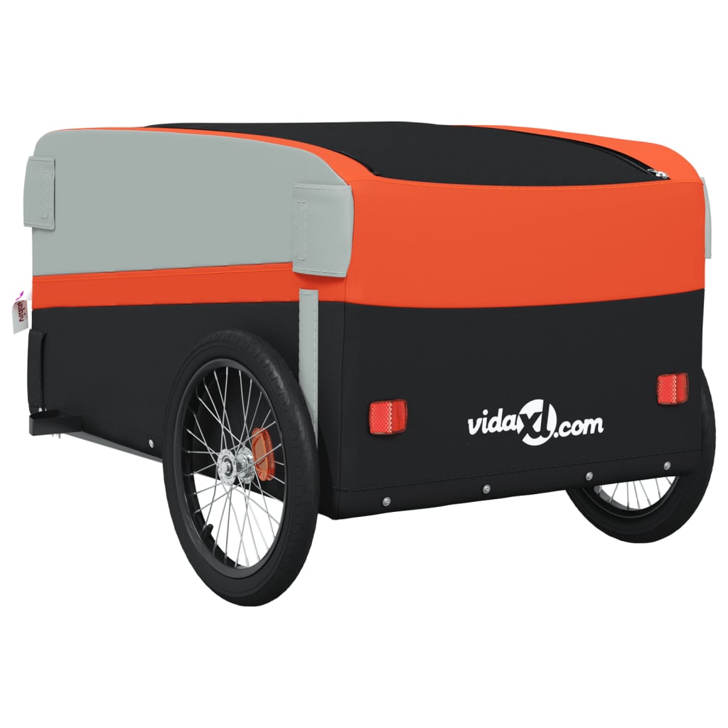 Fietstrailer 45 kg ijzer zwart en oranje is nu te koop bij PeponiXL, paradijselijk wonen!