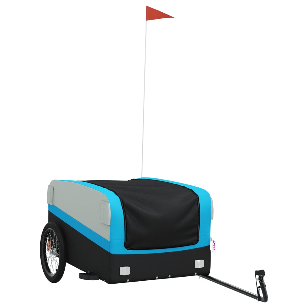 Fietstrailer 45 kg ijzer zwart en blauw is nu te koop bij PeponiXL, paradijselijk wonen!
