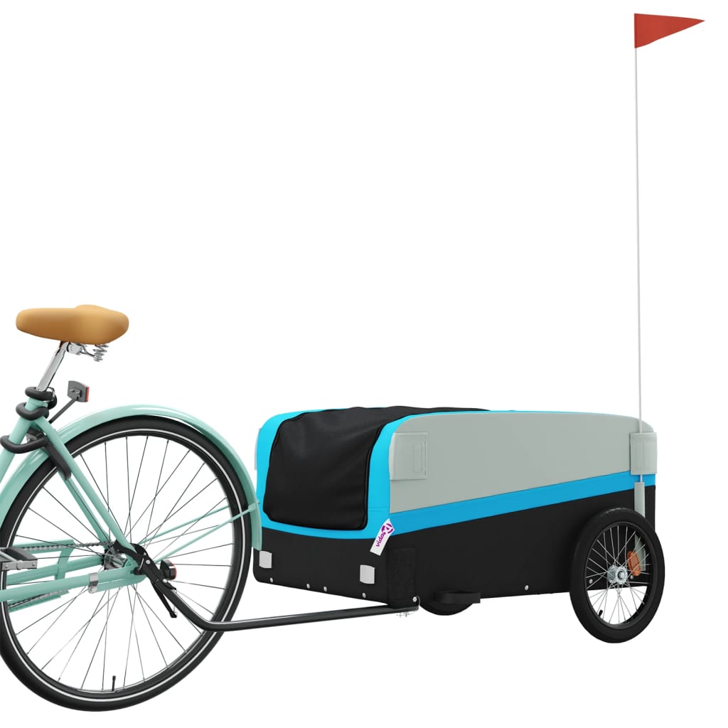 Fietstrailer 45 kg ijzer zwart en blauw is nu te koop bij PeponiXL, paradijselijk wonen!