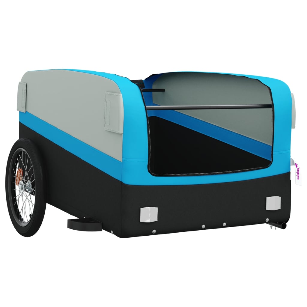 Fietstrailer 45 kg ijzer zwart en blauw is nu te koop bij PeponiXL, paradijselijk wonen!
