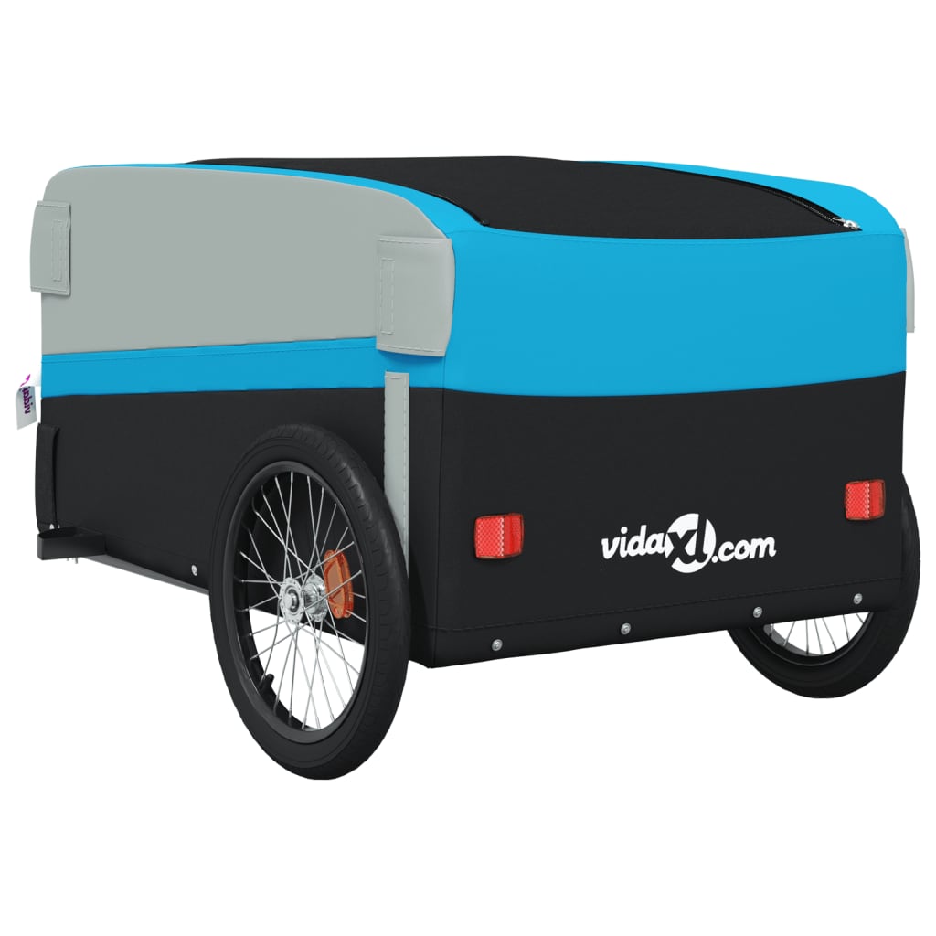 Fietstrailer 45 kg ijzer zwart en blauw is nu te koop bij PeponiXL, paradijselijk wonen!
