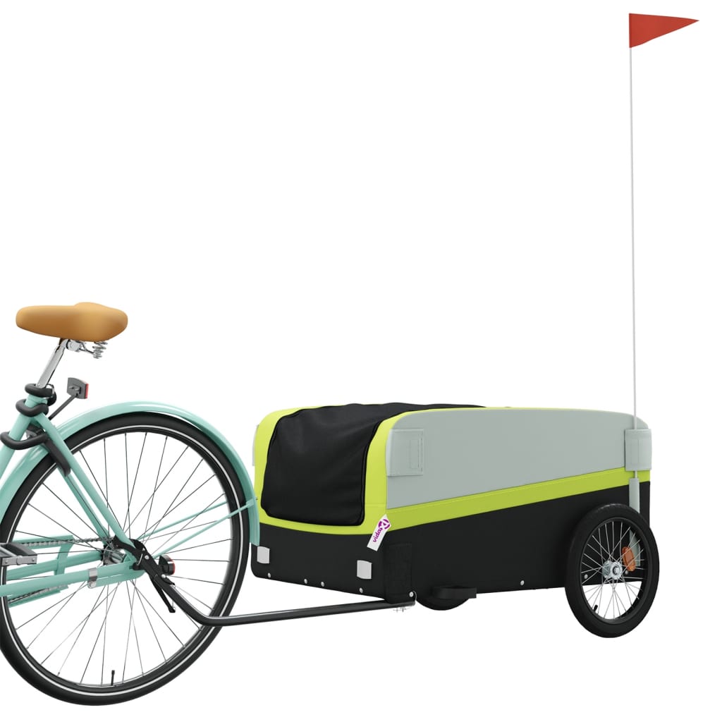 Fietstrailer 45 kg ijzer zwart en groen is nu te koop bij PeponiXL, paradijselijk wonen!